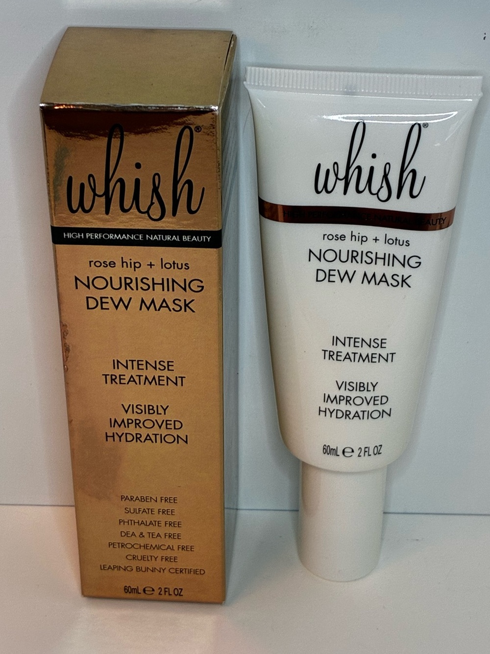 Whish Rose Hip + Lotus Nourishing Dew Mask $58 MSRP Full Size 60 mL / 2 oz NIB